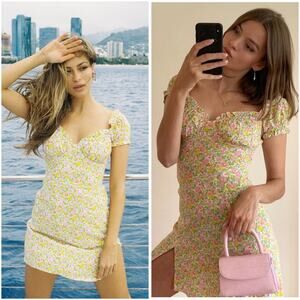 With Jean Bella Floral Pansies Printed Mini Dress